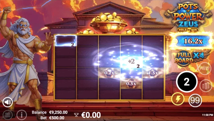Pots of Power: Zeus – leikjaskjár í bónusstillingu